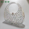 YHJ BSCI Factory Custom Luxury Party Wedding Designer Women Shiny Diamond Transparent Acrylic Handbag Clutch Purse Evening Bag