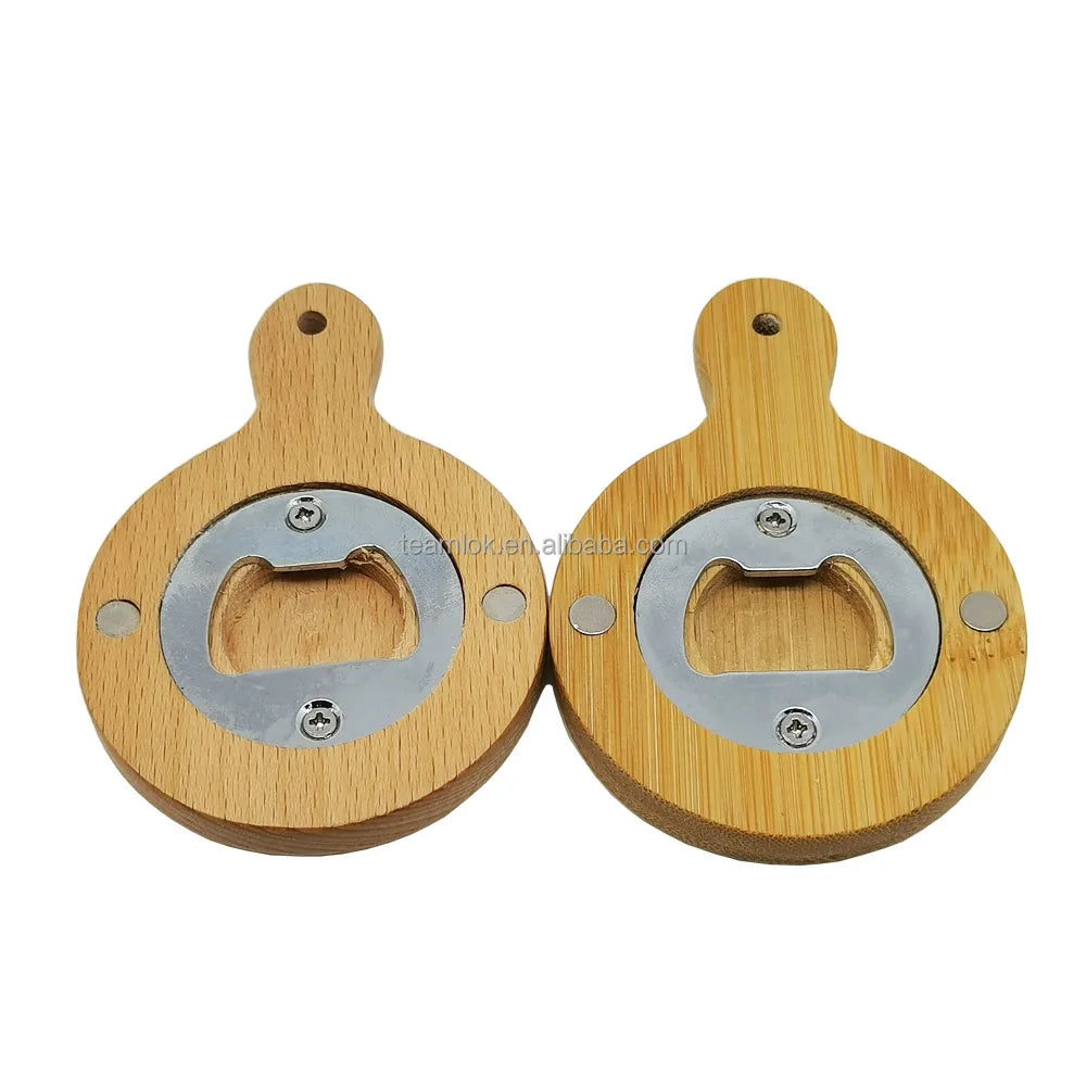 Teamlok Eco-Friendly Wood Bottle Opener with Stainless Steel Handle
