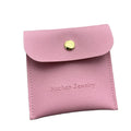 Custom Leather Envelope Gift Pouch Luxury Pink PU Leather Jewelry Bag With Flap