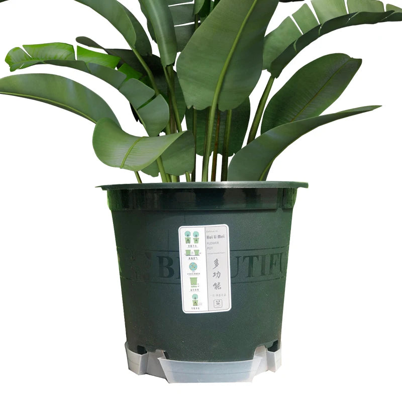 Round Garden Indoor Outdoor Modern Self Watering Plant Containers Planter Plastic Flower Pots Plant Pot