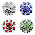 Silver Plated Round Shape Flower Brooches Rhinestone Brooch Pin Crystal Floral Women Pin