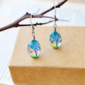 Fashion Round Acrylic Real Pressed Dried Flowers Resin Transparent Earrings for Women Less Than 1 Dollar Items