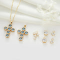 14K Gold Plated Cubic Zirconia Diamond Cross Pendant Charms for Jewelry Making