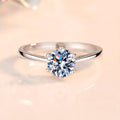 Minimalist Pure 925 Silver Round Brilliant Cut CZ Zircon Dazzling Jewelry Engagement Wedding Band Promise Rings for Women