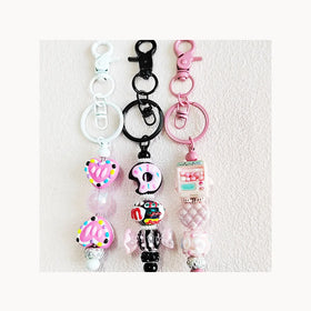 Original Cute Mobile Phone Charm Strap Hand-Painted Beads Pendant Decoration Keychain Girl Bracelet Cellphone Lanyard