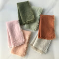 Wholesale Customised  Tea Towel Set Custom Linen Pure 100% Purple Linen Napkins Kitchen Tea Towel