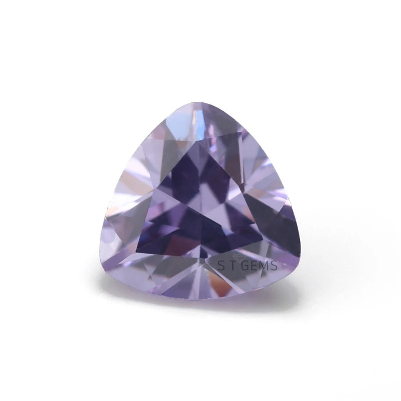 Lab Created Cubic Zirconia Stones Triangle Lavender CZ Jewelry for Girls