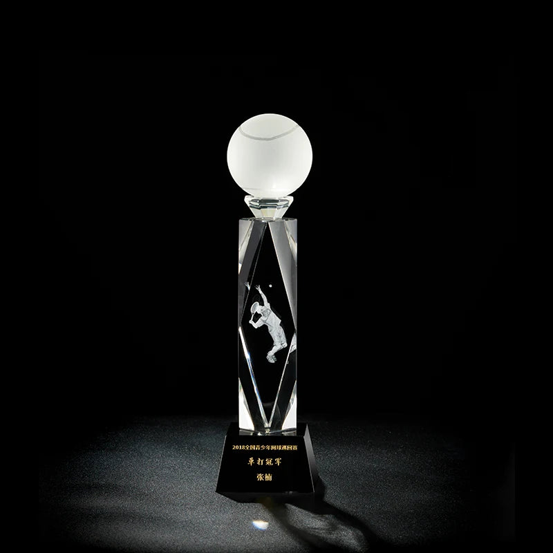 Small Bridge Professional Factory Customs Award Gifts Competition Sports Tennis Crystal Award With Factory Price