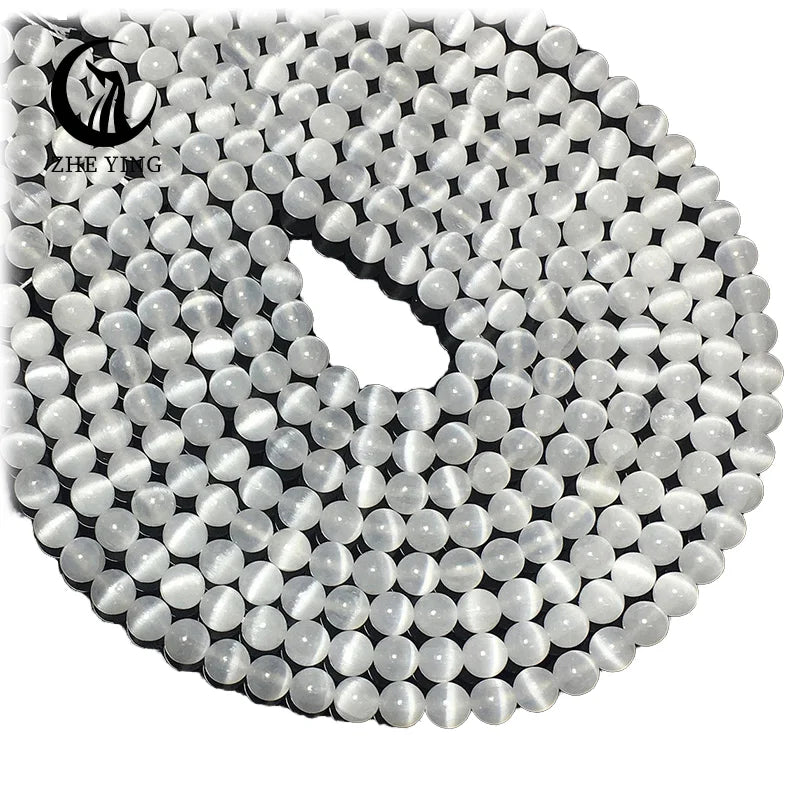 4/6/8/10/12 mm Round Loose Gemstone Natural Crystal White Beads for Necklace Bracelet Jewelry Making