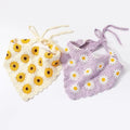 2026 Q&Y New Crochet Kink Headband Women's Wild Fresh Manufacturers Cute Sunflowers Floral Turban Triangle Headwraps for Ladies