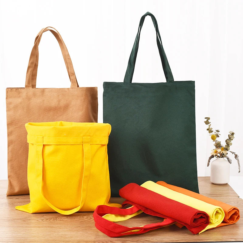 Custom Logo Eco-Friendly Recycled Cotton Canvas Tote Bag Plain Shopping Bag with Personalised Design