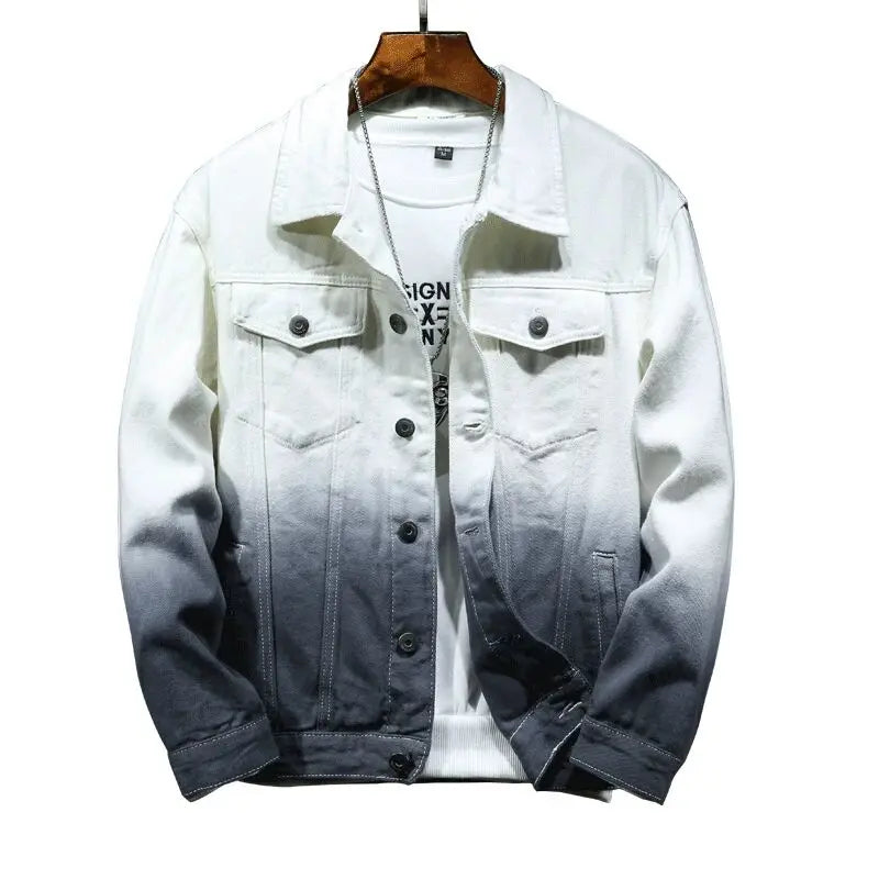 Wholesale Spring Fall 100% Cotton Men Coat Denim Coat Casual Jacket Loose Outwear Mens Tie-dyed Jacket