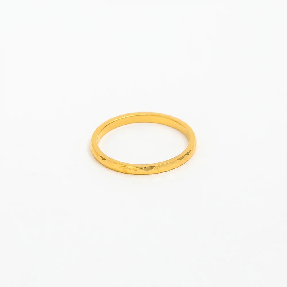 Fenny Stainless Steel Waterproof&Tarnish Free Simple Versatile Ring Gift for Couple 18K Gold Plated Wholesale Jewelry