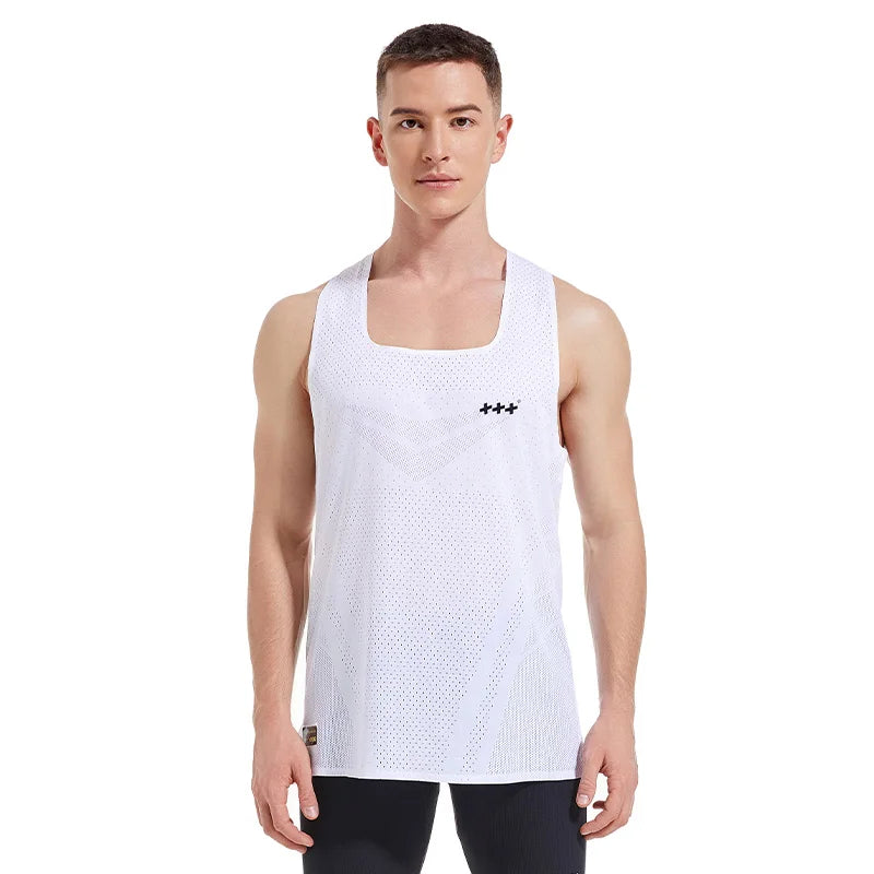 Seamless Sporty Lightweight Quick Dry Running Singlet Custom Breathable Marathon Tank Top Sleeveless Workout Shirt Training