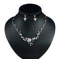 Weiman Exquisite New Arrival Cubic Zirconia Wedding Jewelry Set Earring and Necklace with Shell Pearl Vine Plant for Bridal Use