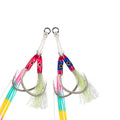 Mixed Color Slow Jigging Hook Luminous Silk High Carbon Slow Pitch Jigs With Hooks Fish Eye Double Assist Hook