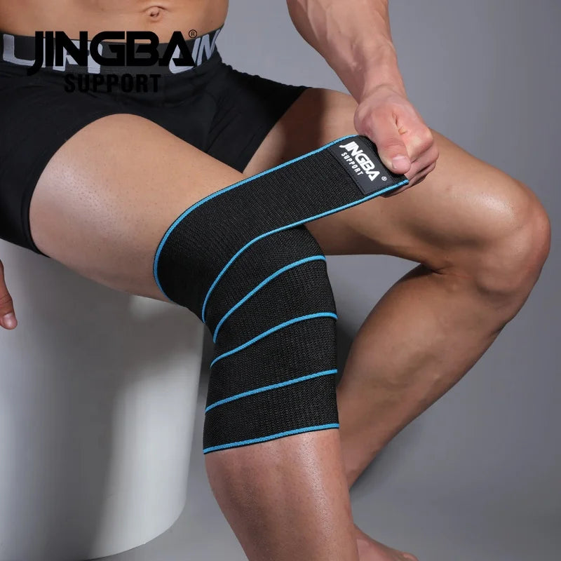 JINGBA SUPPORT One-Size Compression Bandage Brace Support Wrap for Cross Training WODs Gym Workout Knee Brace