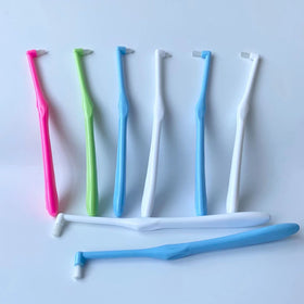 Wholesale Small Pointed Single Tuft Toothbrush with Colorful Soft Nylon Bristles Interdental Cleaners for Orthodontic Braces