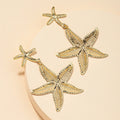 HOVANCI Bohemian Summer Ocean Beach Gold Metal Conch Starfish Shell Earrings Sea Shell Drop Earrings