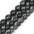6/8/10mm Natural Black Mica Semi Gemstone Stone Round Loose Beads for Jewelry Making DIY Bracelet and Necklace MegaBDM