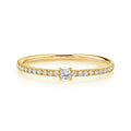 Wholesale Gold Jewelry Online 925 Sterling Silver Finger Rings for Women 18k Gold Plated Petite Zircon Solitaire Pave Band Ring