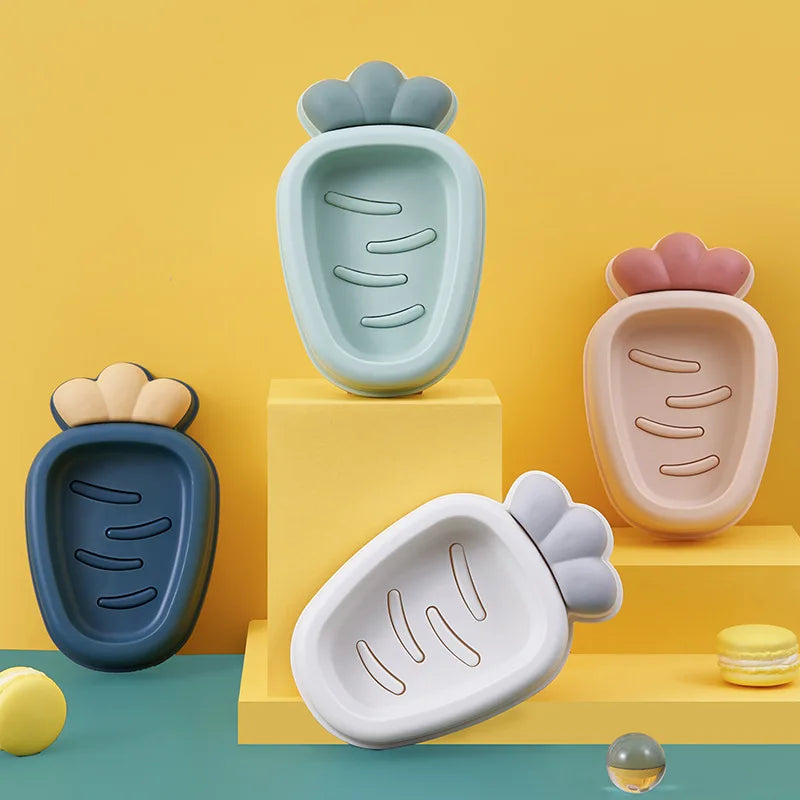 Travel Fruits Soap Case Box Holder with Strong Sealing White Color Round Soap Box Packing