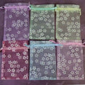 MU Snowflake White Mesh Organza Bag Christmas Jewelry Bag Pouch Drawstring Gift Bags Pouch Gift Wedding Party