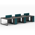 Modern Contemporary Extendable Stainless Steel Executive Desk Workstation for 6-Person Office Team