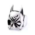 New Punk Stainless Steel Bat Hero Face Ring Personalized Hip Hop Men's Wedding Party Gift Fashion Jewelry Wholesale Skull Design