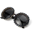 Hot Sales Exaggerated Round Fashion Sunglasses  Designer Trendy  Frame Glasses  Women Diamond Sun Glasses