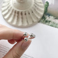 Fashion 925 Sterling Silver Double Layer Three Balls Open Rings for Women Gifts