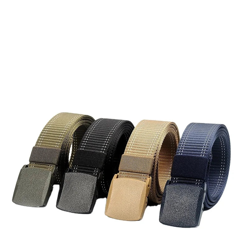 Wholesale Quick-drying Smooth Buckle Men's Imitation Nylon Thickened Security Tactical Casual Breathable Cheap Canvas Belt