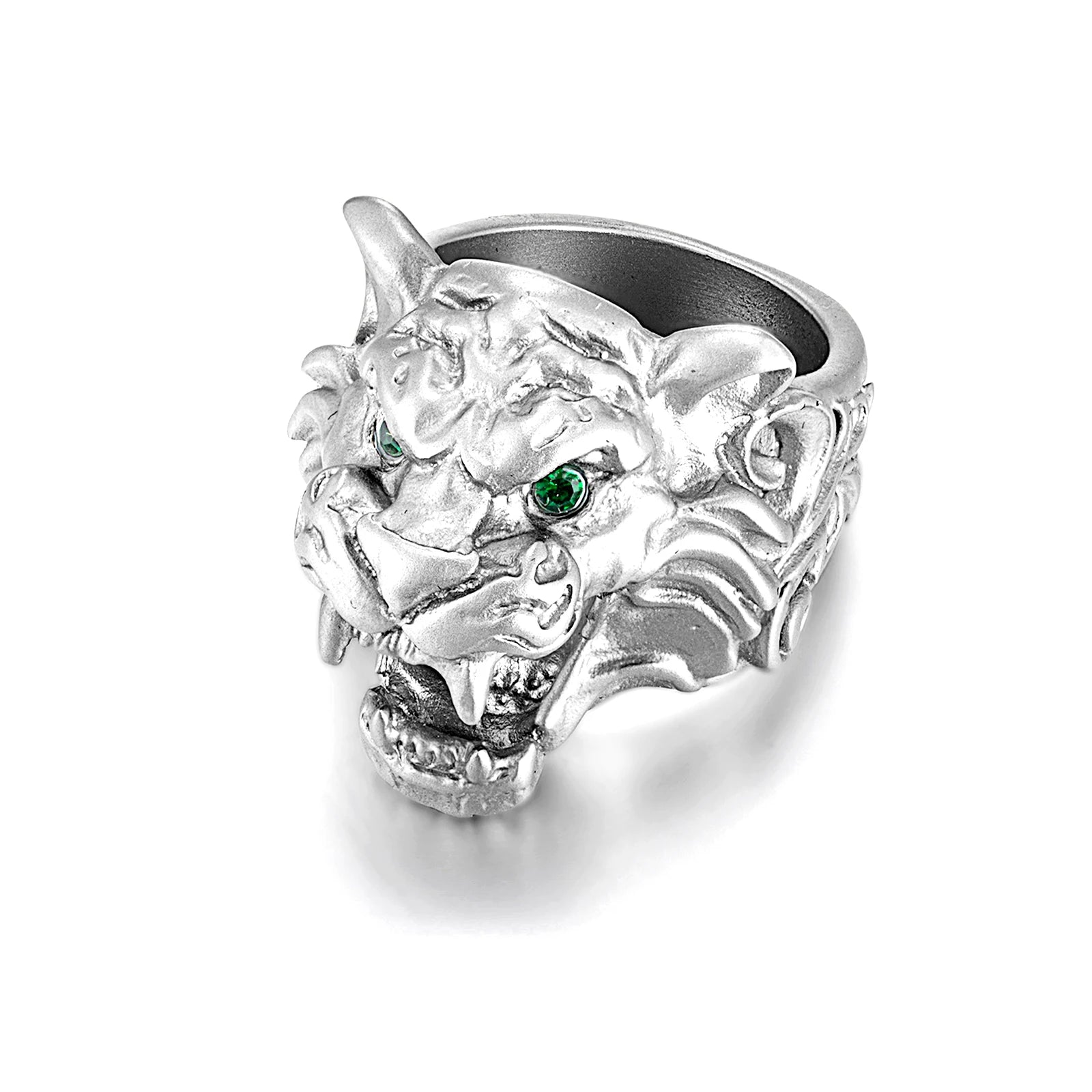 Factory Wholesale Custom Finger Stainless Steel Men Tiger Head Biker Zircon Ring for Male Men Rings Jewelry