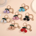 Fashion Cherry Bag Charm Rhinestone Crystal Keychain for Handbags