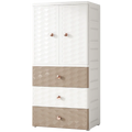 Customized Plastic Bedroom Home Use Storage High Capacity PP Cartoon European Design Multilayer Multifunction Wardrobes Cabinet