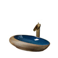 Hotsale New Design Sanitary Ware Bathroom Oval Brown Blue Ceramic Face Basin 12L Capacity Counter Installation 3-Year Warranty