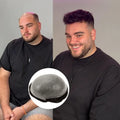 Super Invisible 0.02 0.03mm 100% Natural Hair Toupee Full Ultra Thin Skin PU Base Men Hair System With Natural Hair for Men
