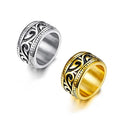 SC New Arrival Cool Stainless Steel Rings Hip Hop Silver Gold Geometric Rings Mature Totem Rings for Men
