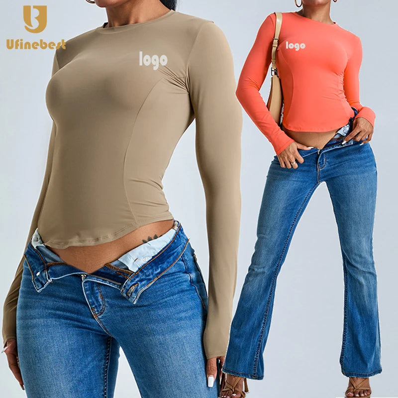 High Quality Women's Long Sleeve Soft Fabric Yoga Top Breathable New Fashionable Sports Clothing