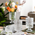 Hot Selling Cheap Wedding Home Decoration Glass Crystal Vases Relief Customized Logo Modern Home Decor Clear Glass Flower Vase
