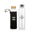 Leakproof 500ml Borosilicate Glass Water Bottle Custom Logo Drinkware with Secure Lid