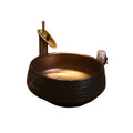 China Color Glazed Ceramic Thread Bathroom Face Washing Basin Porcelain Modern Ceramic Basin for Garden