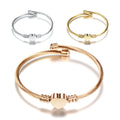 2022 New Fashion Bracelet Customize Name Rose Gold Plated BangleStainless Steel Wire Bracelet Heart for Lovers Gifts