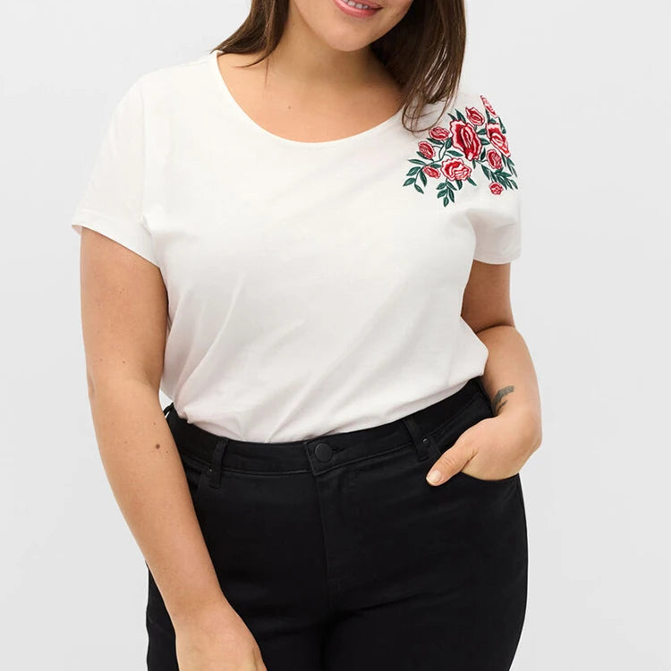 Undefined Custom Clothing Manufacturers Plus Size Round Neck Embroidery Tshirt
