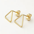 14K Gold Filled Simple Geometricr Post Triangle Shape Stud Earrings for Women and Girls