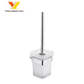 Modern Glass Chrome Finish Eco-Friendly Disposable Brush Type Wall-Mounted Toilet Cleaning Brush Holder for Hotel Bathroom Decor