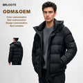 Men's Autumn and Winter Khaki Jacket with Hood ODE/OEM Paisley Pattern Canvas Breathable Zipper Closure Formal Style
