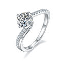 Fashion Jewelry Manufacturing 1ct 5.5mm Diamond Moissanite Latest Women Ring With Gold Ring Band