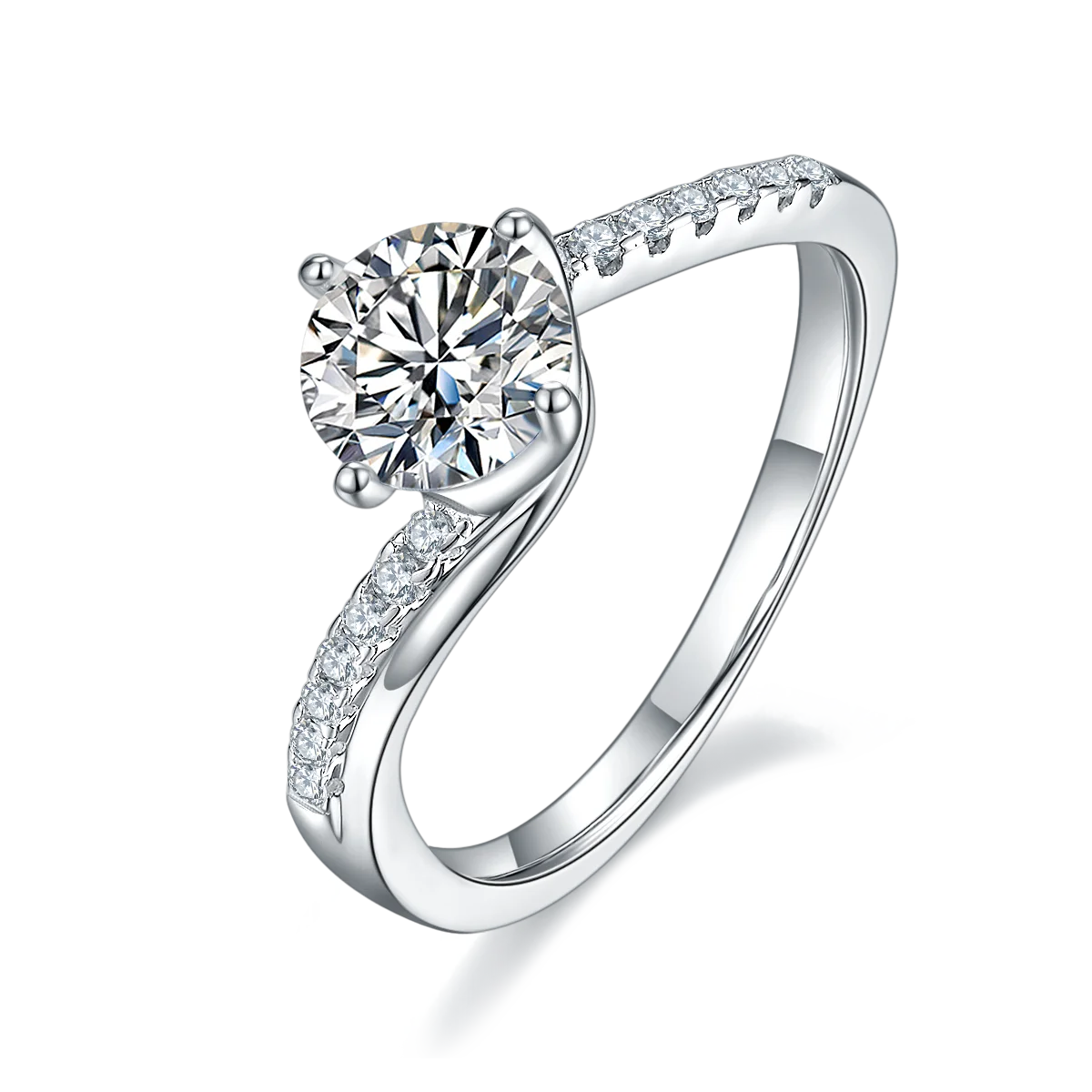 Fashion Jewelry Manufacturing 1ct 5.5mm Diamond Moissanite Latest Women Ring With Gold Ring Band