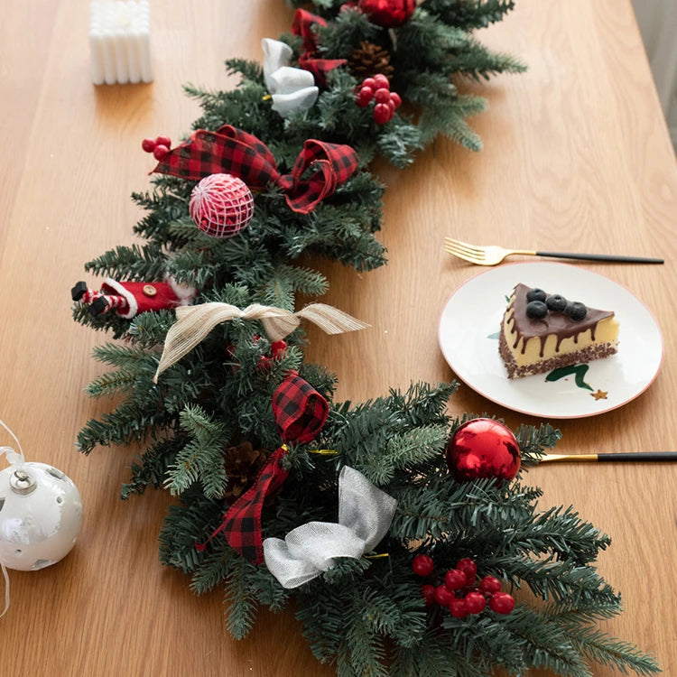 Customized Christmas Hanging Vines Flower Garland Table Runner for Home Garden Decorations